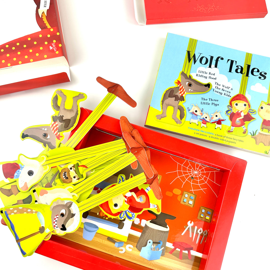 Wolf Tales: Cardboard Read & Play Puppet Theatre