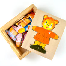 Load image into Gallery viewer, Wooden Bear Dress-Up Puzzle