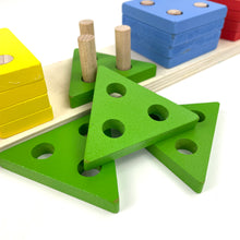 Load image into Gallery viewer, Wooden Shape Stacking Toy