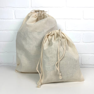 NEW Organic Cotton Drawstring Storage Bags