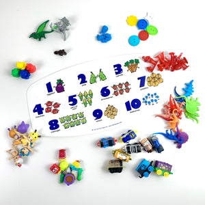 Numbers 1-10: Counting Mat & Toys *FRENCH/ENGLISH*