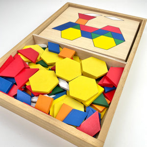Wooden Pattern Blocks Set